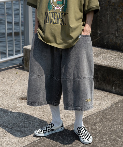 Perushu（ペルーシュ）の「切り替えワイドデニムハーフパンツ（その他パンツ・メンズ・ブラック/インディゴブルー・SMALL/MEDIUM/LARGE）」の13枚目の写真