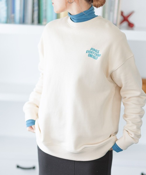 PBLIM（ページボーイリム）の「PAGEBOYLIM/フラワーメッセージスウェット（スウェット・レディース・ブラック/グレー/ブルー/アイボリー/ボルドー/マスタード・MEDIUM/LARGE）」の19枚目の写真