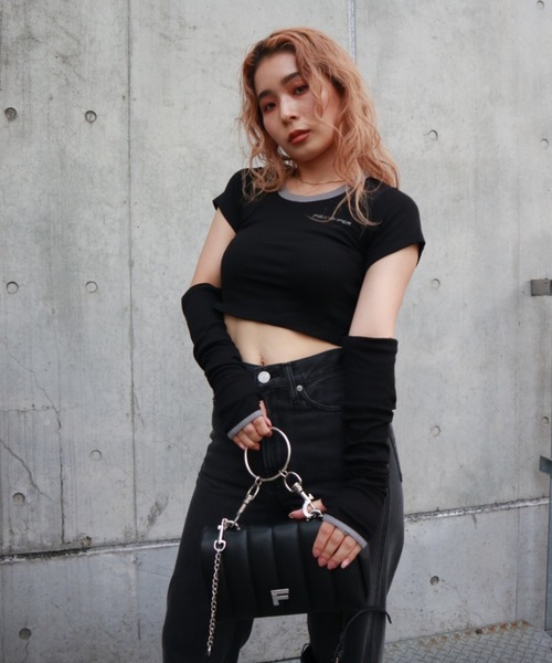 FIG&VIPER（フィグアンドバイパー）の「バックオープンウォーマーT（Tシャツ/カットソー・レディース・ホワイト/ライトブルー/ブラック・FREE）」の6枚目の写真