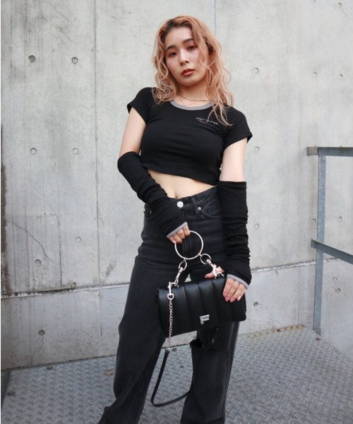 FIG&VIPER（フィグアンドバイパー）の「バックオープンウォーマーT（Tシャツ/カットソー・レディース・ホワイト/ライトブルー/ブラック・FREE）」の9枚目の写真