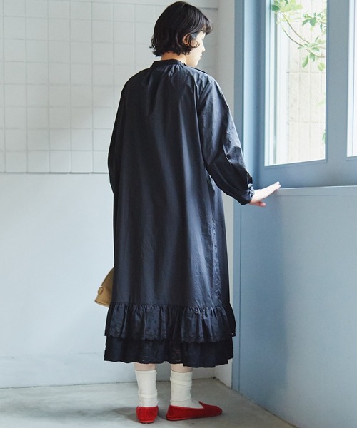 bulle de savon　ビュルデサボン　レースジレ付き　ワンピース　ロング bulle de savon ビュルデサボン レースジレ付き ワンピース