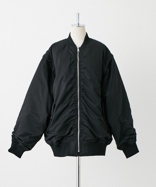 one after another NICE CLAUP(ワンアフターアナザーナイスクラップ)の「【袖が取り外せてベストにもなる】マルチウェイMA-1(MA-1・レディース・ブラック/カーキ/アイボリー・FREE)」の10枚目の写真