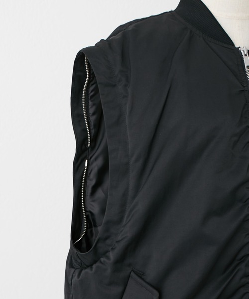 one after another NICE CLAUP(ワンアフターアナザーナイスクラップ)の「【袖が取り外せてベストにもなる】マルチウェイMA-1(MA-1・レディース・ブラック/カーキ/アイボリー・FREE)」の11枚目の写真