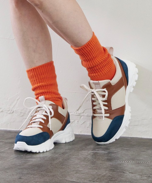 noyau（ノヤウ）の「カラーコンビダッドスニーカー（スニーカー・レディース・ブラウン系その他/ホワイト/ブラック/ベージュ系その他・S/LL/M/L）」の3枚目の写真