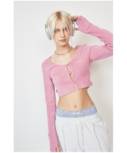 CRANK(クランク)の「A'GAM/9×.kom『CRANK/クランク』KNIT WARMER CARDIGAN/ウォーマーカーディガン(カーディガン/ボレロ・レディース・カーキ/ピンク/ネイビー・FREE)」の3枚目の写真