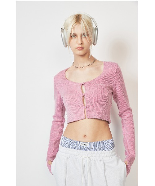 CRANK(クランク)の「A'GAM/9×.kom『CRANK/クランク』KNIT WARMER CARDIGAN/ウォーマーカーディガン(カーディガン/ボレロ・レディース・カーキ/ピンク/ネイビー・FREE)」の8枚目の写真