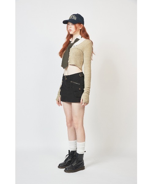 CRANK(クランク)の「A'GAM/9×.kom『CRANK/クランク』KNIT WARMER CARDIGAN/ウォーマーカーディガン(カーディガン/ボレロ・レディース・カーキ/ピンク/ネイビー・FREE)」の21枚目の写真
