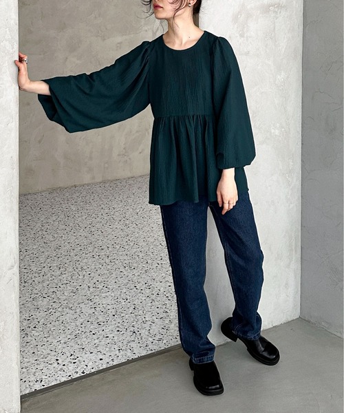 ボリュームスリーブペプラムブラウス ボリュームスリーブペプラムブラウス（シャツ/ブラウス）｜coca