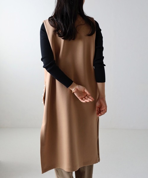 セール】ビッグパールボタンロングベスト（ベスト）｜Bonjour Sagan