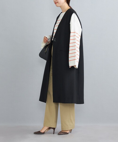 SHIPS（シップス）の「ツイルロングジレ◆（ベスト・レディース・ブラック/ベージュ・ONE SIZE）」の18枚目の写真