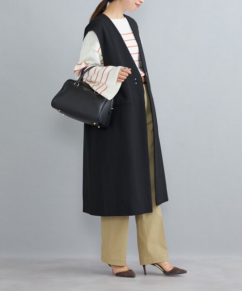 SHIPS（シップス）の「ツイルロングジレ◆（ベスト・レディース・ブラック/ベージュ・ONE SIZE）」の21枚目の写真