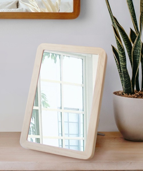 Acoustic / アコウスティック wood Frame Mirror ウッド フレーム