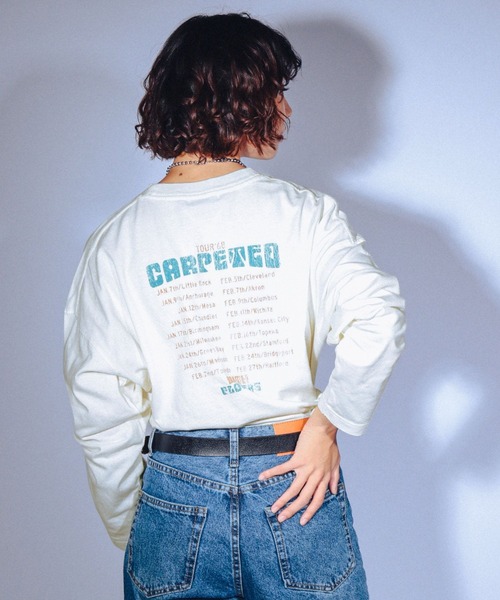 PAGEBOY（ページボーイ）の「ロックツアーロンT（Tシャツ/カットソー・レディース・チャコールグレー/オフホワイト/ターコイズブルー・FREE）」の2枚目の写真