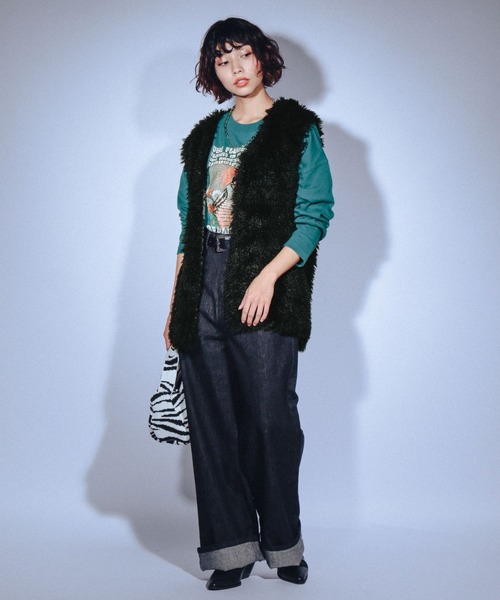 PAGEBOY（ページボーイ）の「ロックツアーロンT（Tシャツ/カットソー・レディース・チャコールグレー/オフホワイト/ターコイズブルー・FREE）」の19枚目の写真