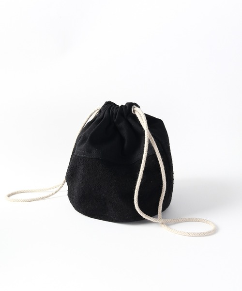 SETTO(セット)の「MINIMA BAG:巾着バッグ(ショルダーバッグ・レディース・ブラック/オフホワイト・FREE)」の1枚目の写真