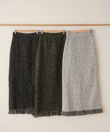 ロングシルエットツイードスカート