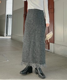 ロングシルエットツイードスカート