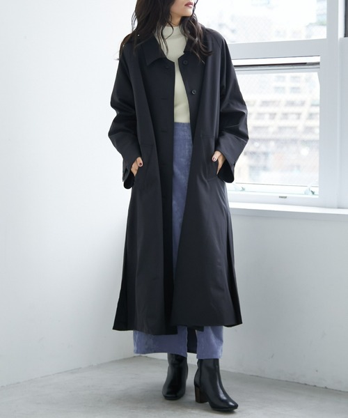ECRIRE（エクリール）の「【るうコラボ】ツイルステンカラーコート（ステンカラーコート・レディース・ベージュ/ブラック・M/L）」の11枚目の写真