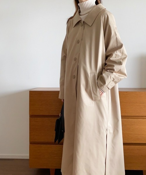 ECRIRE（エクリール）の「【るうコラボ】ツイルステンカラーコート（ステンカラーコート・レディース・ベージュ/ブラック・M/L）」の15枚目の写真