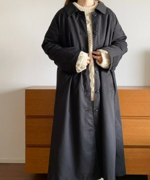 ECRIRE（エクリール）の「【るうコラボ】ツイルステンカラーコート（ステンカラーコート・レディース・ベージュ/ブラック・M/L）」の16枚目の写真