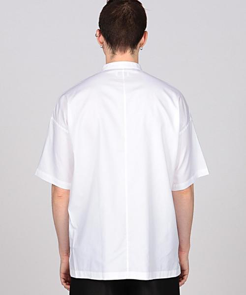 EN ROUTE（アンルート）の「ENR オックスバンドカラー ショートスリーブ（シャツ/ブラウス・メンズ・ホワイト/ネイビー・3/1/2）」の3枚目の写真