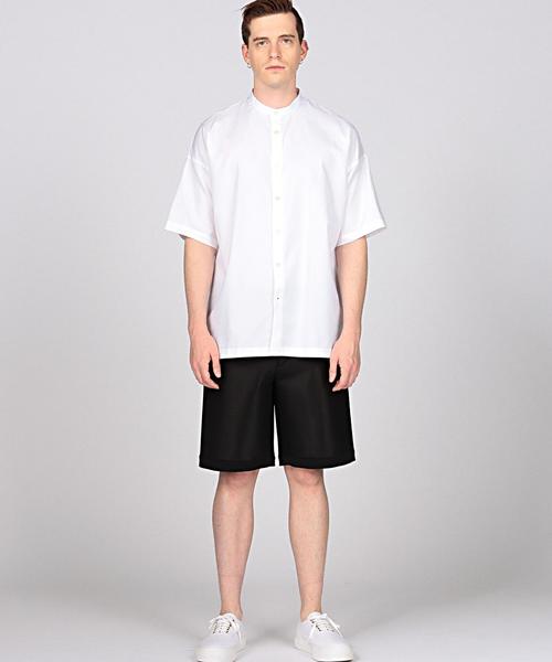 EN ROUTE（アンルート）の「ENR オックスバンドカラー ショートスリーブ（シャツ/ブラウス・メンズ・ホワイト/ネイビー・3/1/2）」の5枚目の写真