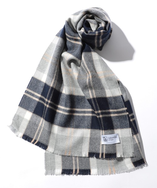 Johnstons of Elgin(ジョンストンズオブエルガン)の「【Johnstons】タータンチェック&無地ストール WD000446AW22 PLAIN/TARTAN(マフラー・レディース・ネイビー/オレンジ/ダークグレー/ベージュ/パープル/ブルー系1/ブラック系1/グレー系1/ベージュ系2/ベージュ系1/グリーン系1/ワイン/レッド系1/ブラック・FREE)」の5枚目の写真