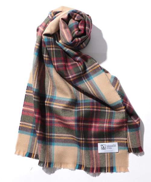 Johnstons of Elgin(ジョンストンズオブエルガン)の「【Johnstons】タータンチェック&無地ストール WD000446AW22 PLAIN/TARTAN(マフラー・レディース・ネイビー/オレンジ/ダークグレー/ベージュ/パープル/ブルー系1/ブラック系1/グレー系1/ベージュ系2/ベージュ系1/グリーン系1/ワイン/レッド系1/ブラック・FREE)」の7枚目の写真