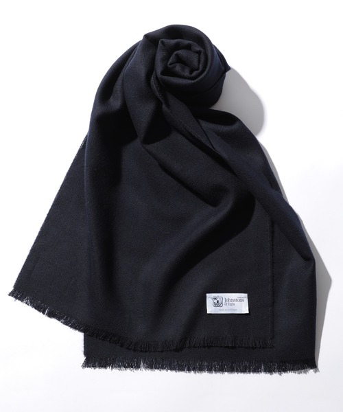 Johnstons of Elgin(ジョンストンズオブエルガン)の「【Johnstons】タータンチェック&無地ストール WD000446AW22 PLAIN/TARTAN(マフラー・レディース・ネイビー/オレンジ/ダークグレー/ベージュ/パープル/ブルー系1/ブラック系1/グレー系1/ベージュ系2/ベージュ系1/グリーン系1/ワイン/レッド系1/ブラック・FREE)」の1枚目の写真