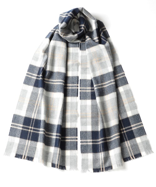 Johnstons of Elgin(ジョンストンズオブエルガン)の「【Johnstons】タータンチェック&無地ストール WD000446AW22 PLAIN/TARTAN(マフラー・レディース・ネイビー/オレンジ/ダークグレー/ベージュ/パープル/ブルー系1/ブラック系1/グレー系1/ベージュ系2/ベージュ系1/グリーン系1/ワイン/レッド系1/ブラック・FREE)」の21枚目の写真