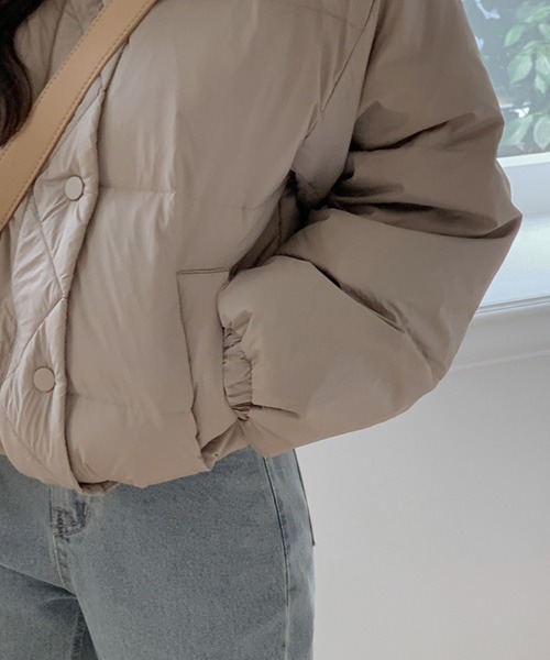 SONA（ソナ）の「SONYUNARA 羽毛ウィンターデイリーショートダウン（ダウンジャケット/コート・レディース・カーキブラウン/ブラック・FREE）」の10枚目の写真