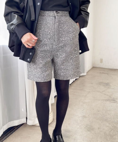 Spick & Span(スピックアンドスパン)の「ネップツィードショートパンツ(その他パンツ・レディース・マルチ・36/38)」の1枚目の写真