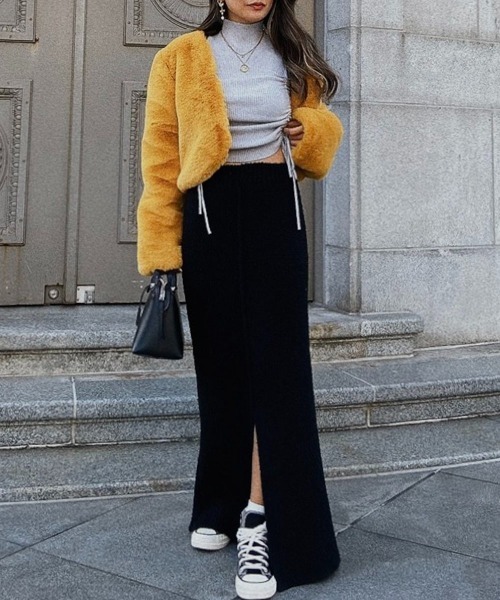 esutoreja（エストレジャ）の「リブサイドタイアップトップス（ニット/セーター・レディース・アイボリー/ブラック/グレー・FREE）」の5枚目の写真