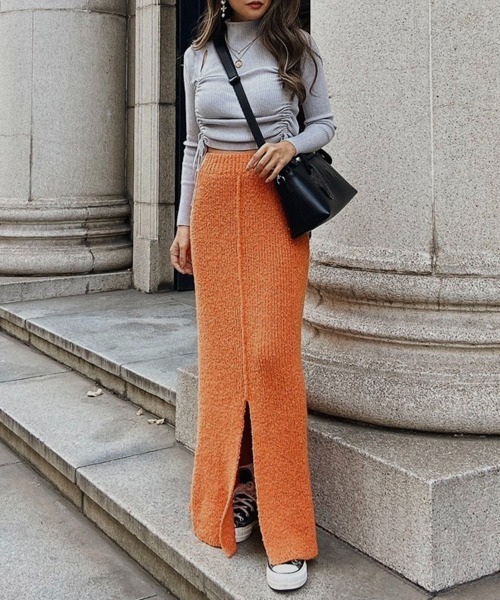 esutoreja（エストレジャ）の「リブサイドタイアップトップス（ニット/セーター・レディース・アイボリー/ブラック/グレー・FREE）」の6枚目の写真