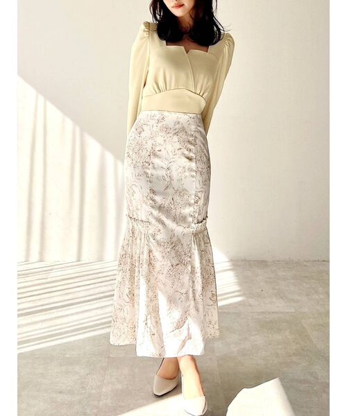 RESEXXY（リゼクシー）の「パターン切替マーメイドワンピース（ワンピース・レディース・グレー/ブルー/イエロー・FREE）」の3枚目の写真