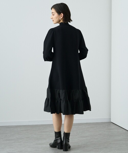 ANAYI（アナイ）の「ニットタフタティアードワンピース（ワンピース