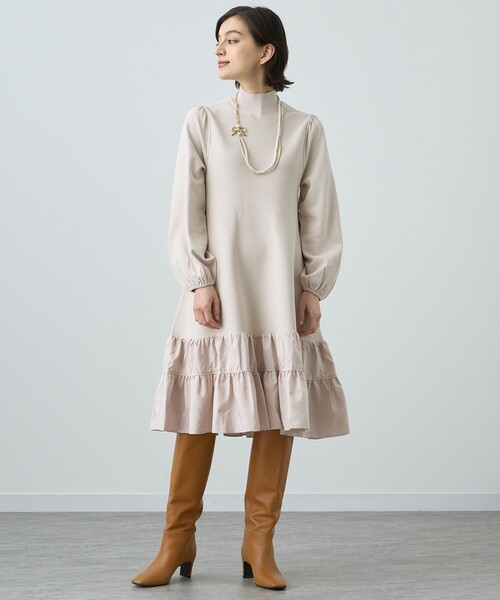 美品✨アナイ　22SS タフタ ティアード ワンピース ノースリーブ　ブラック 美品✨アナイ 22SS タフタ ティアード ワンピース ノースリーブ