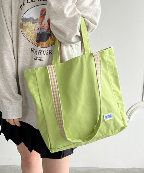 Loueme(ルエム)の「【23/SS 春夏新作】リバーシブル2WAYギンガムチェックトート(トートバッグ・レディース・ライトブルー/ラベンダー/グリーン・FREE)」の16枚目の写真