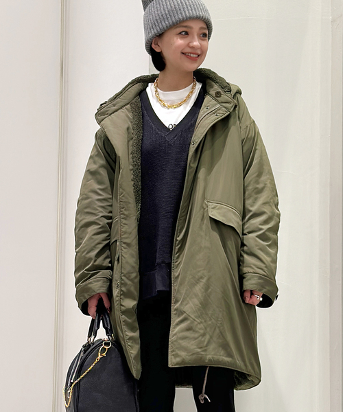 ARMY TWILL（アーミーツイル）の「【ARMY TWILL / アーミーツイル】 別注 リバーシブルコート（モッズコート・レディース・カーキ・FREE）」の5枚目の写真