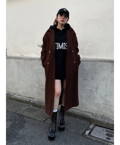 ENVYM（アンビー）の「オーバーサイズニットＰＫ（ニット/セーター・レディース・グレー/ブラック/ホワイト・FREE）」の4枚目の写真