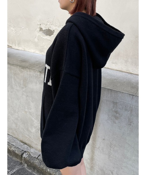 ENVYM（アンビー）の「オーバーサイズニットＰＫ（ニット/セーター・レディース・グレー/ブラック/ホワイト・FREE）」の6枚目の写真