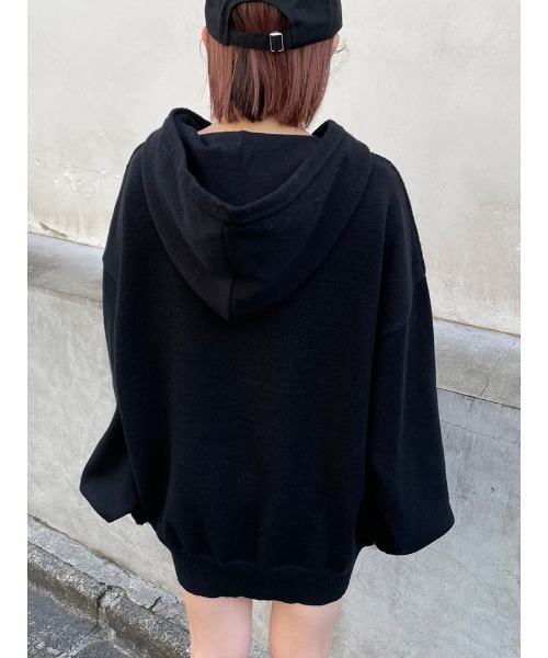 ENVYM（アンビー）の「オーバーサイズニットＰＫ（ニット/セーター・レディース・グレー/ブラック/ホワイト・FREE）」の7枚目の写真