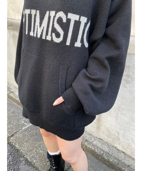 ENVYM（アンビー）の「オーバーサイズニットＰＫ（ニット/セーター・レディース・グレー/ブラック/ホワイト・FREE）」の10枚目の写真