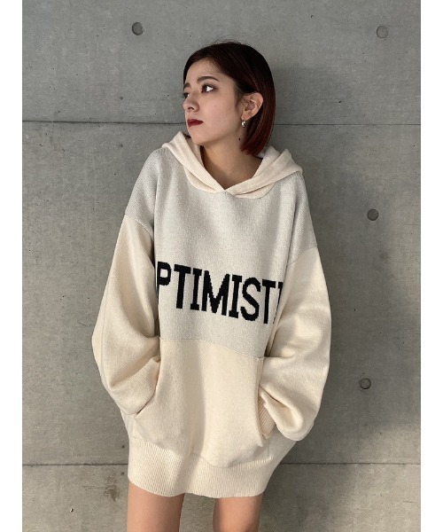 ENVYM（アンビー）の「オーバーサイズニットＰＫ（ニット/セーター・レディース・グレー/ブラック/ホワイト・FREE）」の11枚目の写真