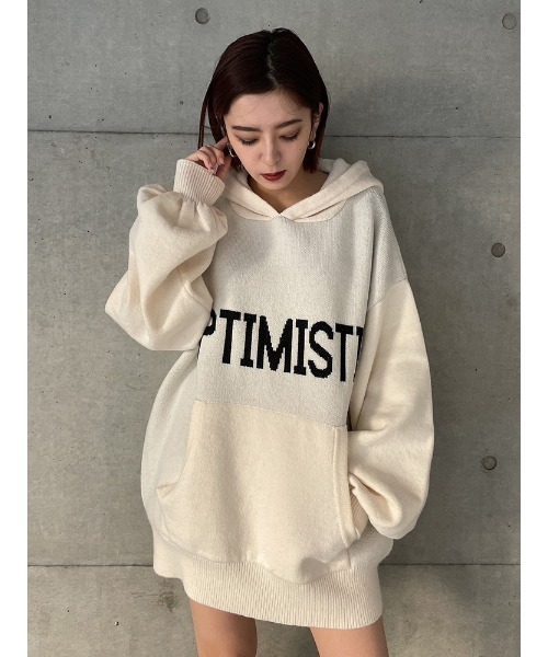 ENVYM（アンビー）の「オーバーサイズニットＰＫ（ニット/セーター・レディース・グレー/ブラック/ホワイト・FREE）」の12枚目の写真