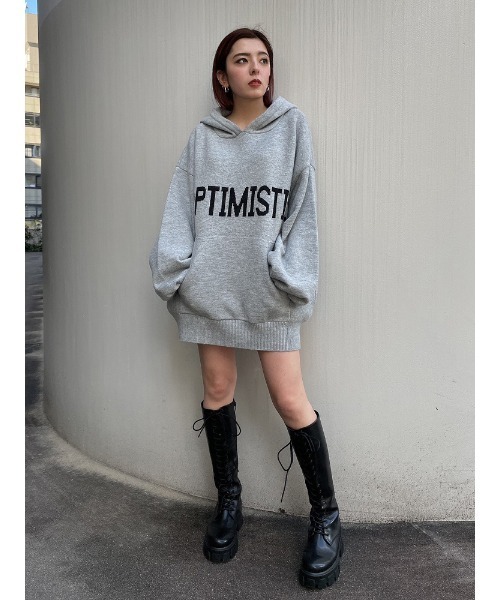 ENVYM（アンビー）の「オーバーサイズニットＰＫ（ニット/セーター・レディース・グレー/ブラック/ホワイト・FREE）」の22枚目の写真