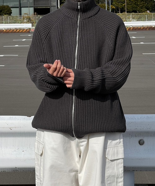 kutir(クティール)の「ドライバーズニットカーディガン(ニット/セーター・メンズ・ブラック/アイボリー/グレー・MEDIUM/LARGE)」の3枚目の写真