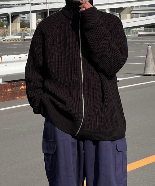 kutir(クティール)の「ドライバーズニットカーディガン(ニット/セーター・メンズ・ブラック/アイボリー/グレー・MEDIUM/LARGE)」の2枚目の写真