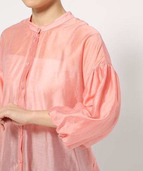 mysty woman（ミスティウーマン）の「シアーバルーンスリーブシャツ　186266（シャツ/ブラウス・レディース・ピンク/グリーン/ライトベージュ・FREE）」の13枚目の写真