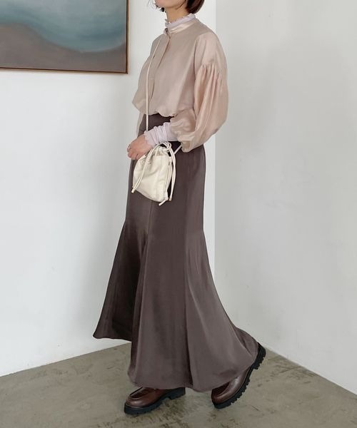 mysty woman（ミスティウーマン）の「シアーバルーンスリーブシャツ　186266（シャツ/ブラウス・レディース・ピンク/グリーン/ライトベージュ・FREE）」の21枚目の写真